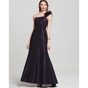 Amsale Taffeta One Shoulder Dress